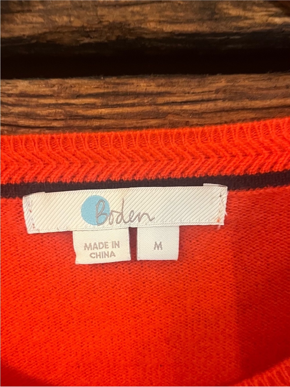Boden Orange Button-Front Crewneck Cardigan - Picture 3 of 5
